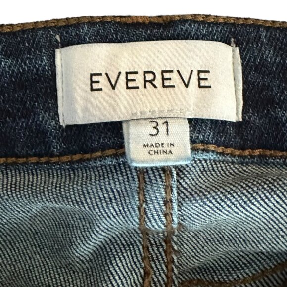 Evereve Women's Size 31 Fits 34 in Waist Ever Straight Raw Edge Hem Blue Jeans - Picture 6 of 8